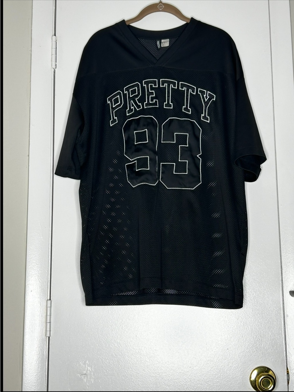 H&M Black Short Sleeve Mesh Jersey Womens Medium